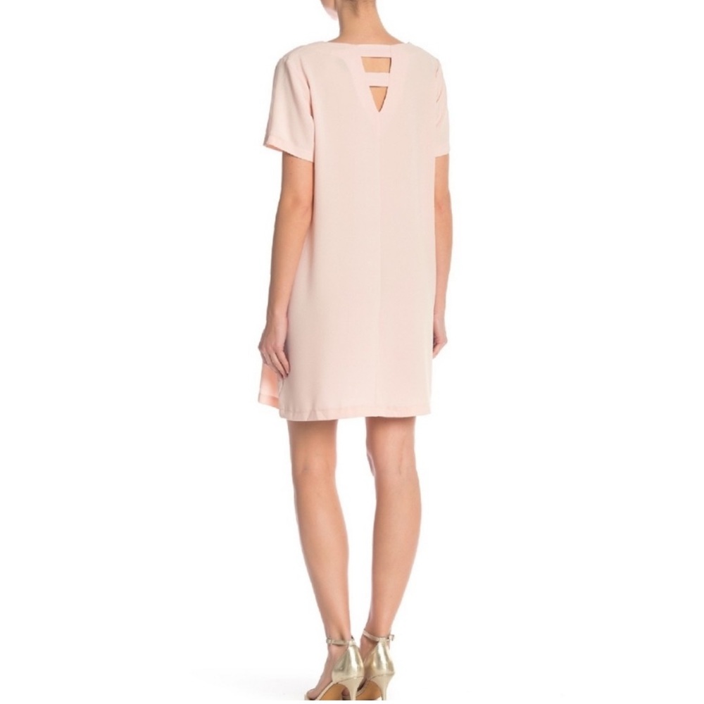 NWOT Bobeau blush pink bar-back shift tunic dress, size S